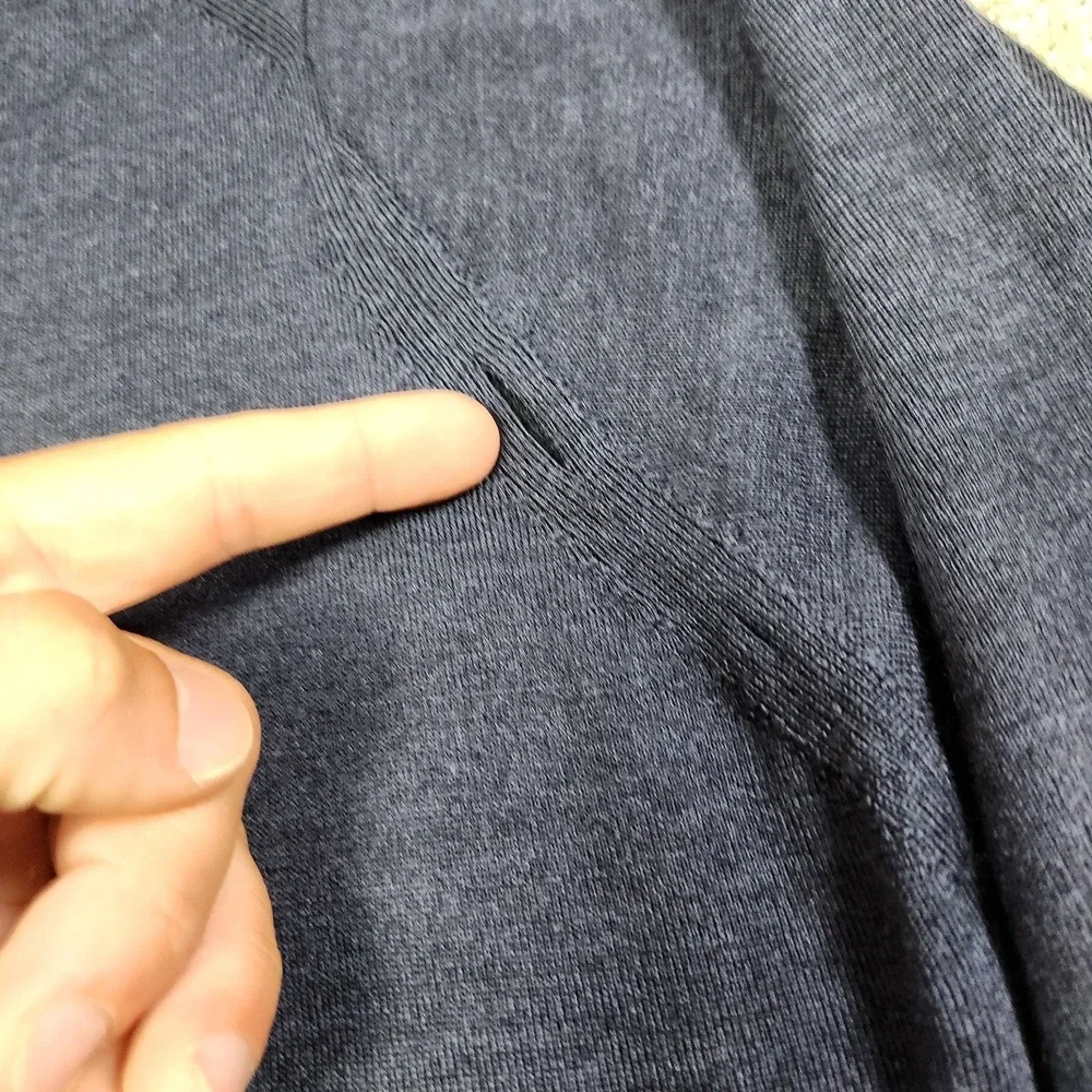 Peter Millar Sweater *READ* Men Large XL Silk Linen Blend Knit 1/4 Zip Blue